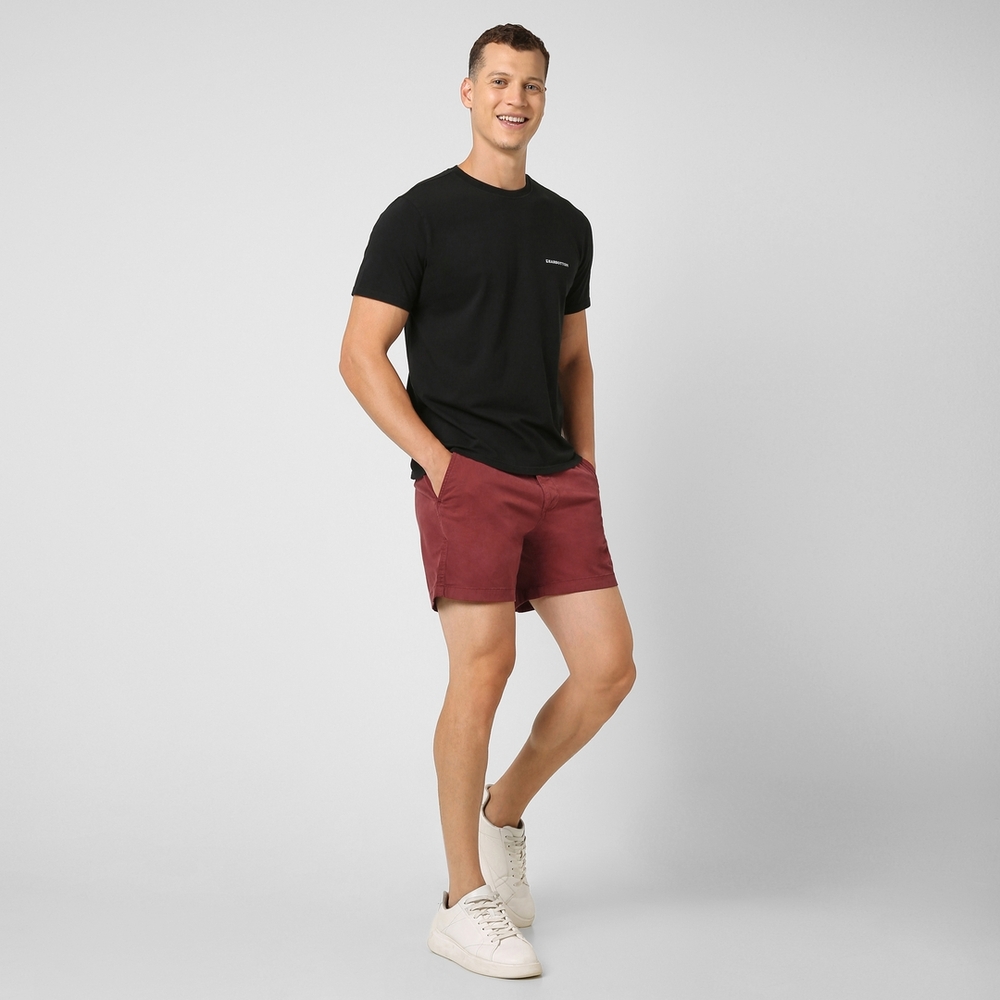 Men's Classic Maroon Flat Front Shorts